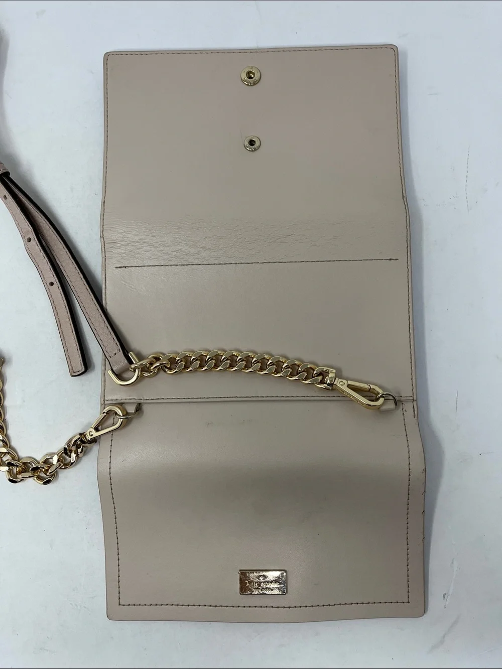 KATE SPADE NEW YORK BLUSH COLOR COW LEATHER WITH ROYAL BLUE INSIDE WALLET BAG